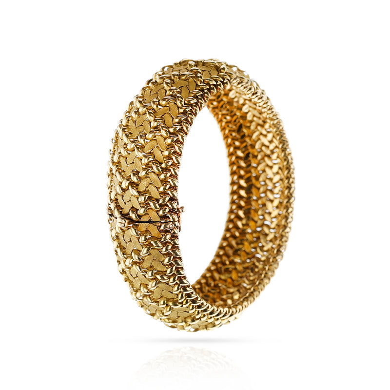 Georges L'enfant for Regner Paris Circa 1970s Gold Woven Bracelet, 18k