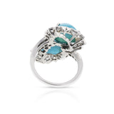 Van Cleef & Arpels Toi et Moi Turquoise and Diamond Ring, Platinum