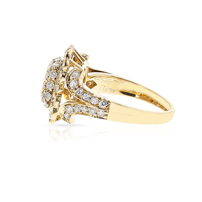 Cartier Rectangular Diamond Ring, 18k