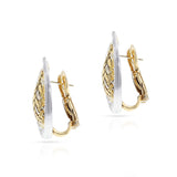 Merrin France Diamond and Textured Gold Leaf Earrings, 18k