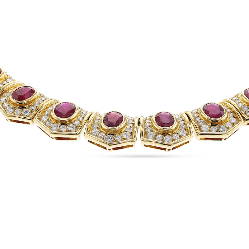 Van Cleef and Arpels Ruby and Diamond, Necklace & Earrings, French, Maker's Mark Pery et Fils