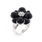 Van Cleef & Arpels Floral Onyx and Diamond Ring, 18k