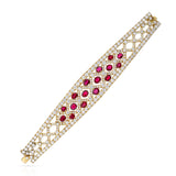 1980s Van Cleef & Arpels Ruby and Diamond Bracelet, 18k Yellow