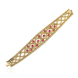 1980s Van Cleef & Arpels Ruby and Diamond Bracelet, 18k Yellow