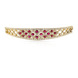 1980s Van Cleef & Arpels Ruby and Diamond Bracelet, 18k Yellow