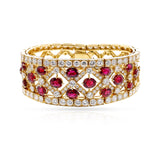 1980s Van Cleef & Arpels Ruby and Diamond Bracelet, 18k Yellow