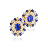 Vourakis Certified Unheated Sapphire and Diamond Earrings, Brooch, and Ring Suite 18k