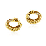 Van Cleef and Arpels Ropework and Diamond Hoop Earrings, 18k