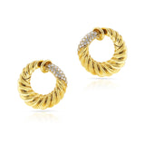 Van Cleef and Arpels Ropework and Diamond Hoop Earrings, 18k