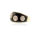 Van Cleef & Arpels Diamond Flower and Onyx Ring, 18k