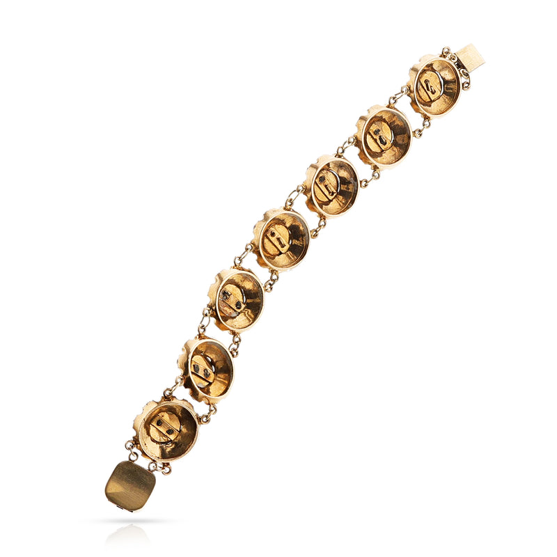 Antique Sapphire Flower Bracelet, 14k