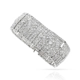 Wide Platinum Diamond Art Deco Bracelet