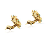 Vintage & Retro Tiffany & Co. Emerald and Diamond 18K Yellow Gold Starburst Earrings