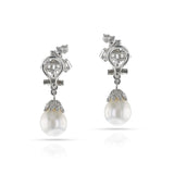 Cultured Pearl and Diamond Dangling Earrings, 18k
