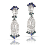 Sapphire and Diamond Dangling Earrings, 18k