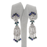 Sapphire and Diamond Dangling Earrings, 18k