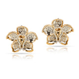 Floral Diamond and Emerald Earring, Ring, Pendant Set, 18k