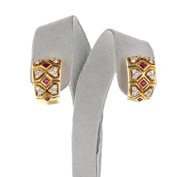 Van Cleef & Arpels by Pery et Fils Ruby and Diamond Earrings, 18k