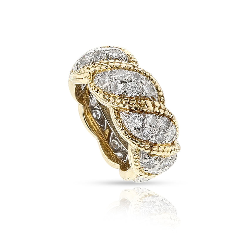 Tiffany & Co. Schlumberger Diamond Wedding Band, 18k and Platinum