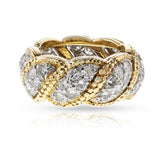 Tiffany & Co. Schlumberger Diamond Wedding Band, 18k and Platinum
