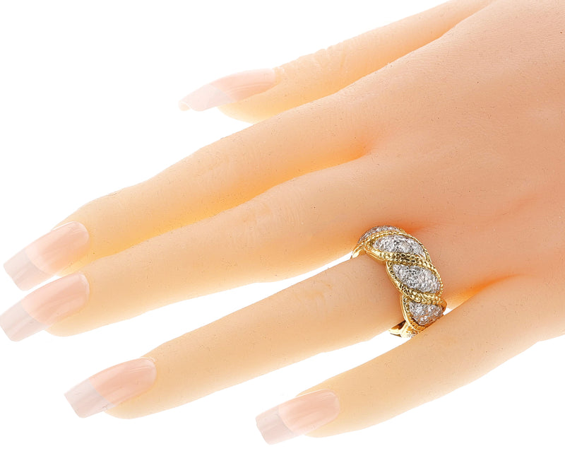 Tiffany & Co. Schlumberger Diamond Wedding Band, 18k and Platinum