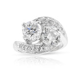 GIA Certified 1.07 ct. and 0.89 ct. Double Diamond Ring, Platinum