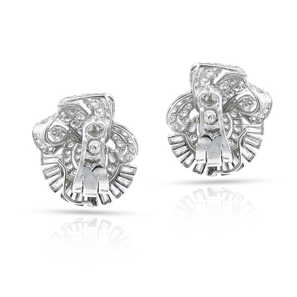 Mixed-Cut Diamond Earrings, Platinum