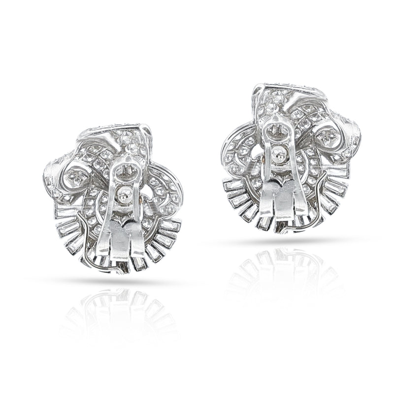 Mixed-Cut Diamond Earrings, Platinum