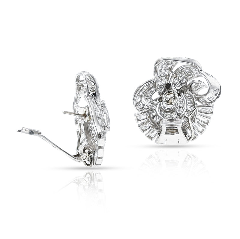 Mixed-Cut Diamond Earrings, Platinum