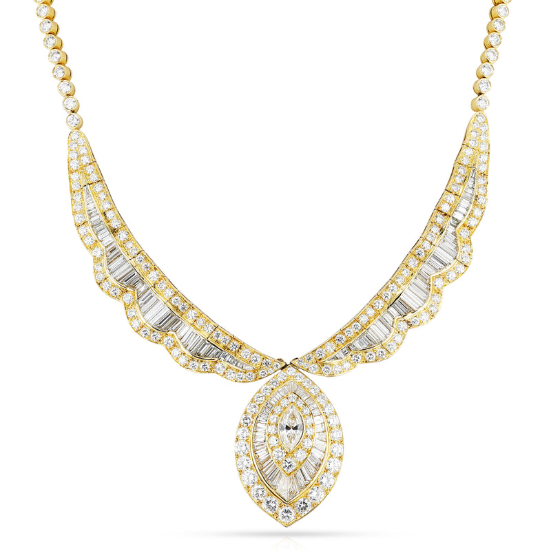 French Van Cleef & Arpels Marquise Center Diamond Necklace