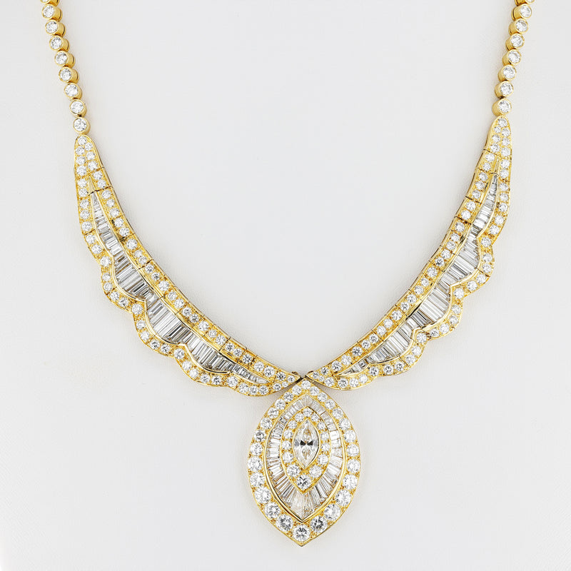 French Van Cleef & Arpels Marquise Center Diamond Necklace