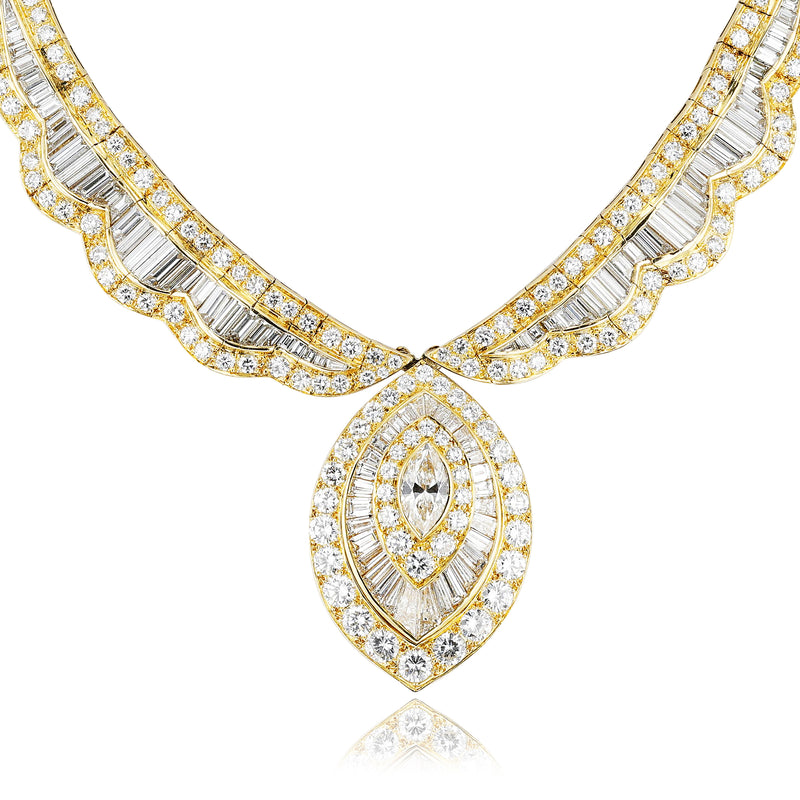 French Van Cleef & Arpels Marquise Center Diamond Necklace