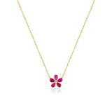 Floral Ruby and Diamond Pendant Necklace, 18k