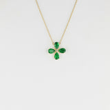 Clover Emerald and Diamond Pendant Necklace, 18k