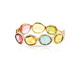 Multi-Tourmaline Rose Cut Band, 14k