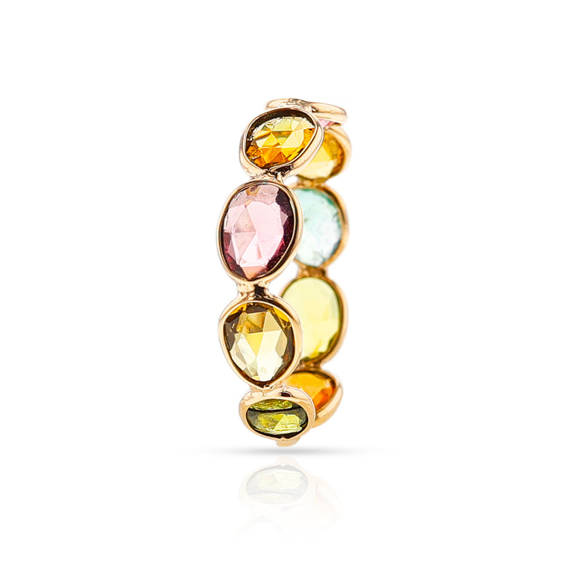 Multi-Tourmaline Rose Cut Band, 14k