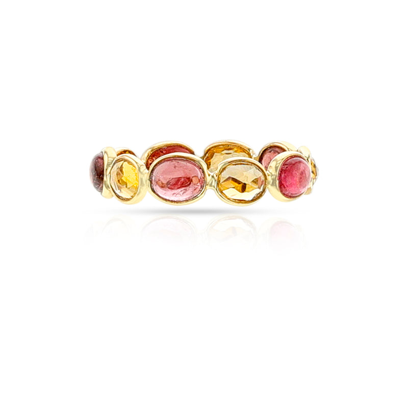 Tourmaline and Citrine Eternity Band, 14k