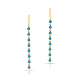 Turquoise Cabochon Dangling Earrings, 14k