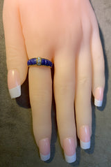 French Van Cleef & Arpels Carved Lapis and Diamond Ring, 18k