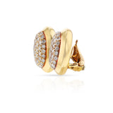 French Cartier Oval Diamond Earrings, 18k