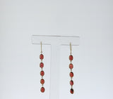 Five Oval Garnet Cabochon Dangling Earrings, 18K