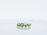 Oval Emerald Horizontal Band, Yellow Gold