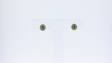 Emerald and Diamond Halo Stud Earrings, 18K