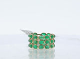 Oval Emerald Triple Layer Band, 18K Gold