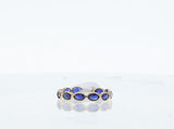 Oval Sapphire Horizontal Band, Yellow Gold