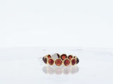 Garnet Round Cabochon Band, Yellow Gold