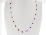 Round Amethyst Cabochon Necklace, 18k