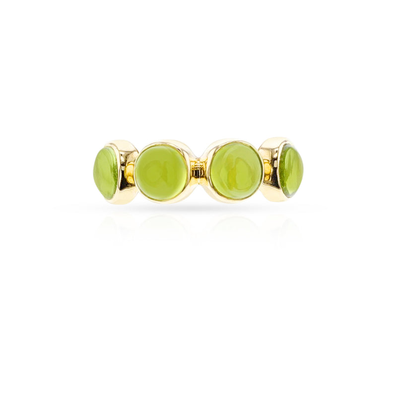 Large Peridot and Gold Band, 18K