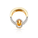 Oval Citrine and Diamond Convertible Ring/Pendant, 18K