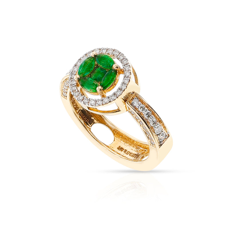 Emerald Marquise and Diamond Convertible Ring/Pendant, 18K